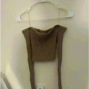 Active USA cropped off the shoulder long sleeve